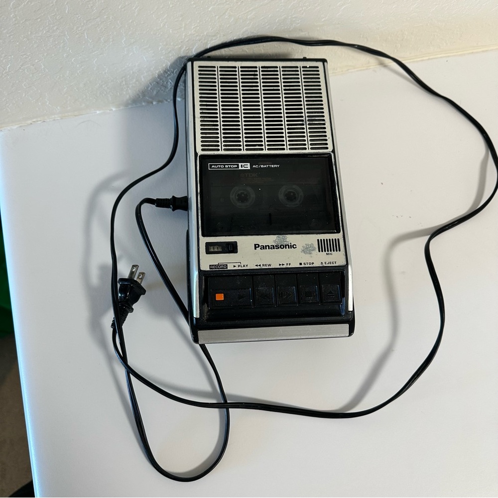 Vintage Panasonic RQ-2309 Cassette Recorder w/ Spanish Tape, Japan Made